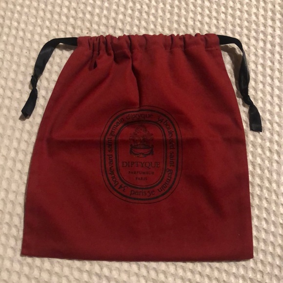 Diptyque Medium Luxury Red Cotton Drawstring Pouch / Authentic / Used Once - Picture 1 of 2